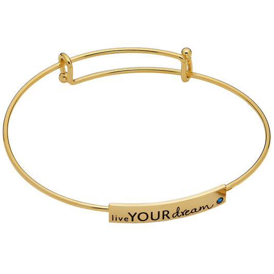 Soroptimist Live Your Dream Expandable Bar Bracelet: Gold