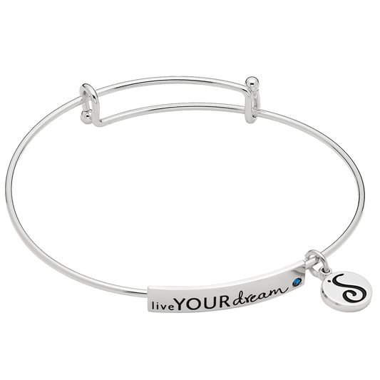 Soroptimist Live Your Dream Expandable Bar Bracelet: Silver