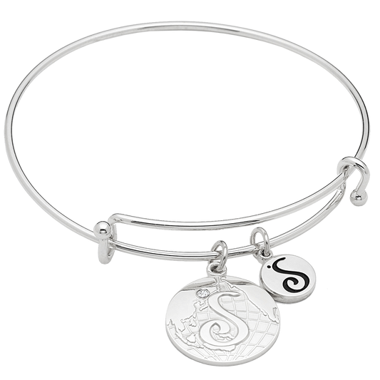 Soroptimist Expandable Bracelet with Globe Charm: Silver