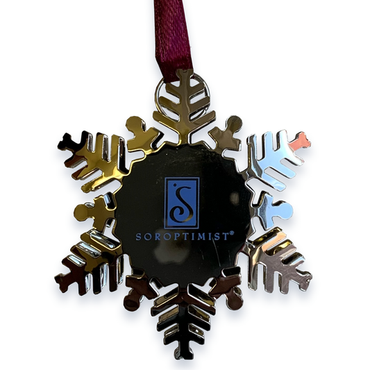 Silver snowflake holiday charm